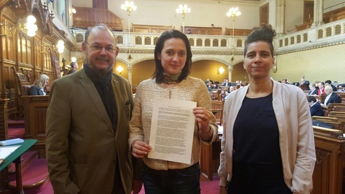 Peter Florianschütz (SPÖ), Gudrun Kugler (ÖVP), Faika El-Nagashi (Die Grünen)(Foto mit freundlicher Genehmigung von LAbg. Mag.a Faika El-Nagashi)