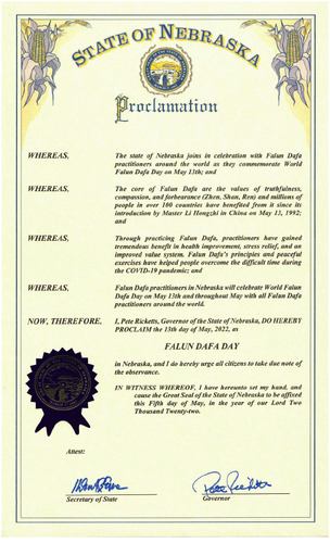 Proklamationen von Kelowna, Columbus Foto: minghui.org