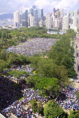 Über 500.000 demonstrierten in Hongkong gegen das Antisubversionsgesetz