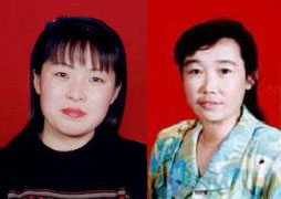 Xu Hongmei (links) und Frau Shen Zili waren schwerster Folter ausgesetzt bevor sie ihren Verletzungen Ende Februar erlagen.